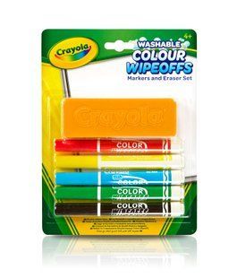 Набір фломастерів для сухого стирання з щіткою (washable)