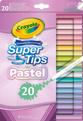 Набір фломастерів Supertips (washable) пастельні кольори, 20 шт
