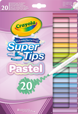 Набор фломастеров Supertips (washable) пастельные цвета, 20 шт