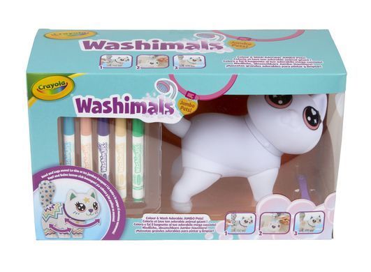 Washimals Набір для творчості "Котик- велетень" з фломастерами 5 шт