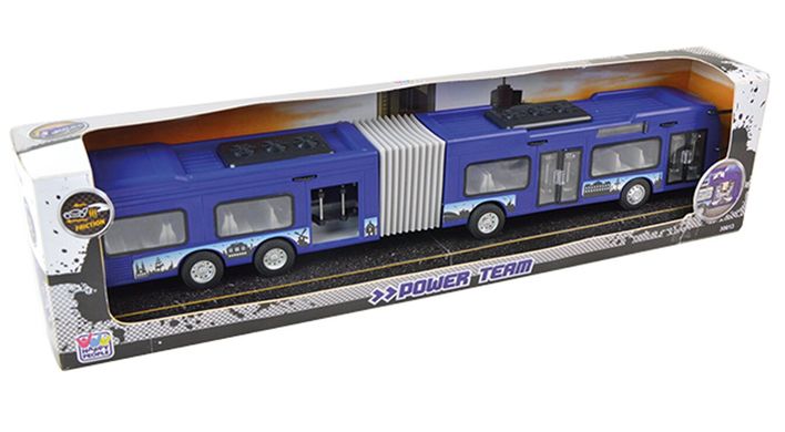 Городской автобус инерционный, синий, 45 см