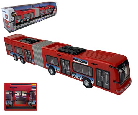 Городской автобус инерционный, красный, 45 см