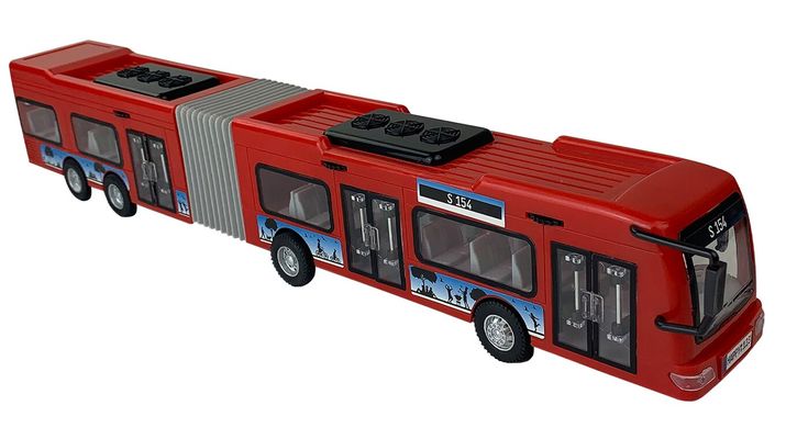Міський автобус інерційний, червоний, 45 см