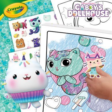 Розмальовка "Gabby's Doll's House", 32 сторінки та 4 сторінки наліпок