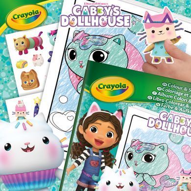 Розмальовка "Gabby's Doll's House", 32 сторінки та 4 сторінки наліпок