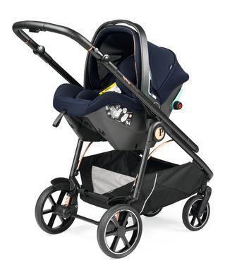 Коляска 3в1 Veloce Blue Shine SL с подставкой к люльке, синяя