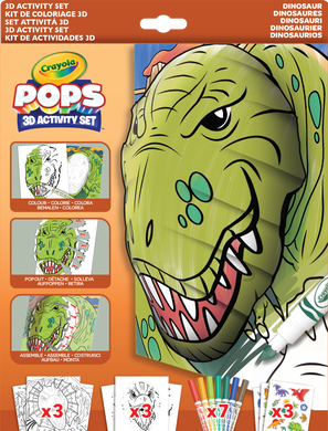 POPS 3D Набір для творчості Динозаври з 7 фломастерами