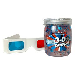 Лізун Slime 3-D Goosh з окулярами, червоний/білий/блакитний, 226 г