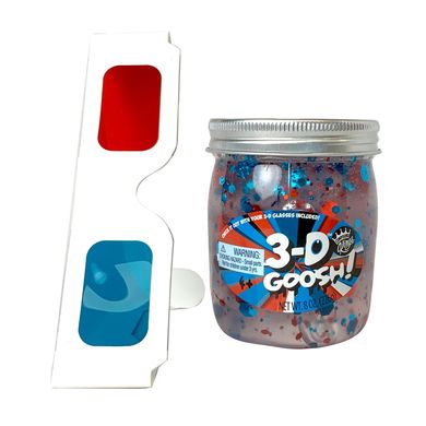 Лизун Slime 3-D Goosh с очками, красный/белый/синий, 226 г