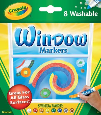 Набор фломастеров для рисования на стекле (washable), 8 шт