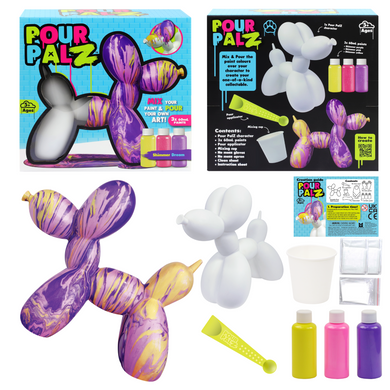Pour Palz Набір для творчості Флюїд Арт - Balloon Dog "Блиск та мерехтіння"