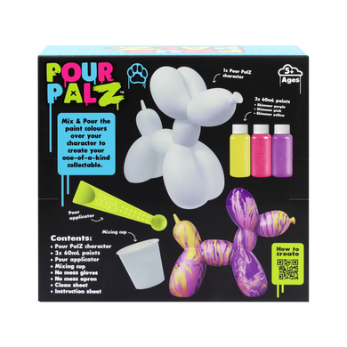 Pour Palz Набір для творчості Флюїд Арт - Balloon Dog "Блиск та мерехтіння"