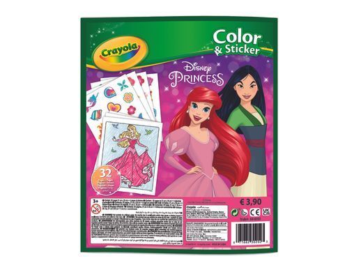 Розмальовка Disney Princess 32 сторінки та 4 сторінки наліпок