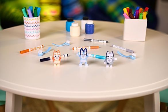 Washimals Набір для творчості "Bluey", 4 тваринки та 6 фломастерів