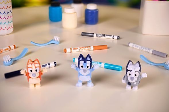 Washimals Набір для творчості "Bluey", 4 тваринки та 6 фломастерів